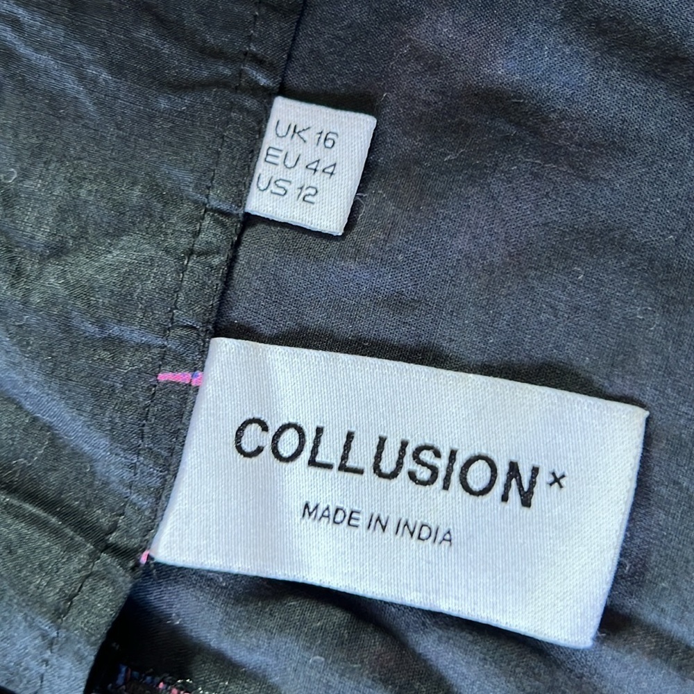 COLLUSION Tropical Hawaiian Luau Print Neon Black Skirt | 12 - Picture 7 of 10